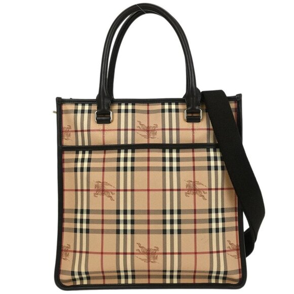 Burberry Beige PVC House Check Tote 2way Handbag - Picture 1 of 11